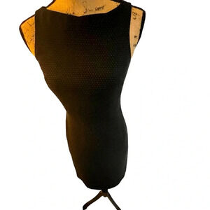 Ann Taylor Petites Black Polka Dot Dress Rayon OP